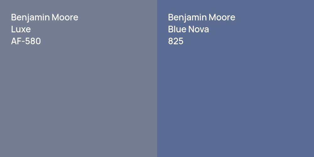 Benjamin Moore Luxe vs. Benjamin Moore Blue Nova