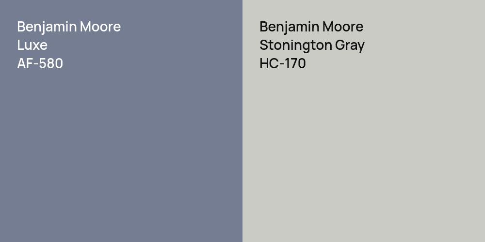 Benjamin Moore Luxe vs. Benjamin Moore Stonington Gray