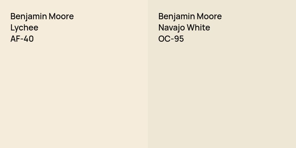 Benjamin Moore Lychee vs. Benjamin Moore Navajo White