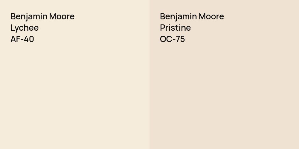 Benjamin Moore Lychee vs. Benjamin Moore Pristine