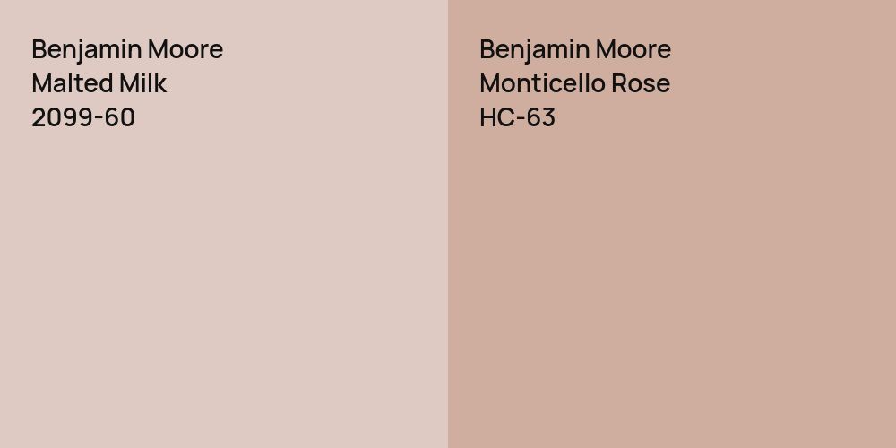 Benjamin Moore Malted Milk vs. Benjamin Moore Monticello Rose