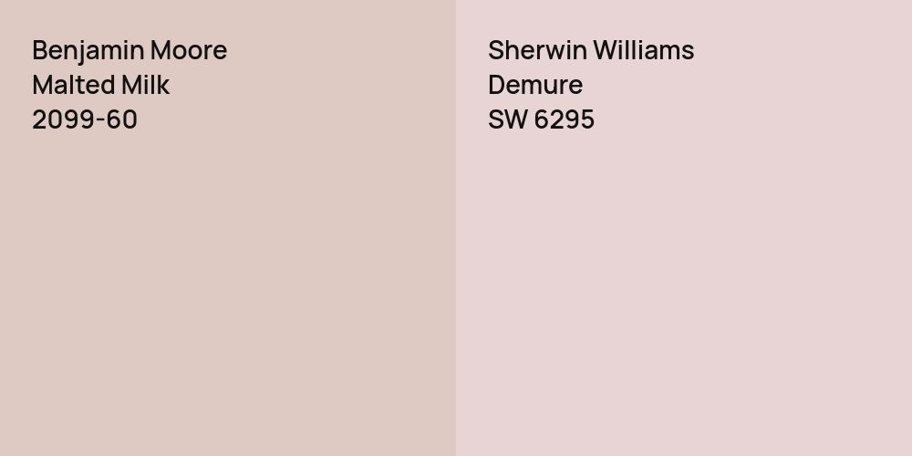 Benjamin Moore Malted Milk vs. Sherwin Williams Demure