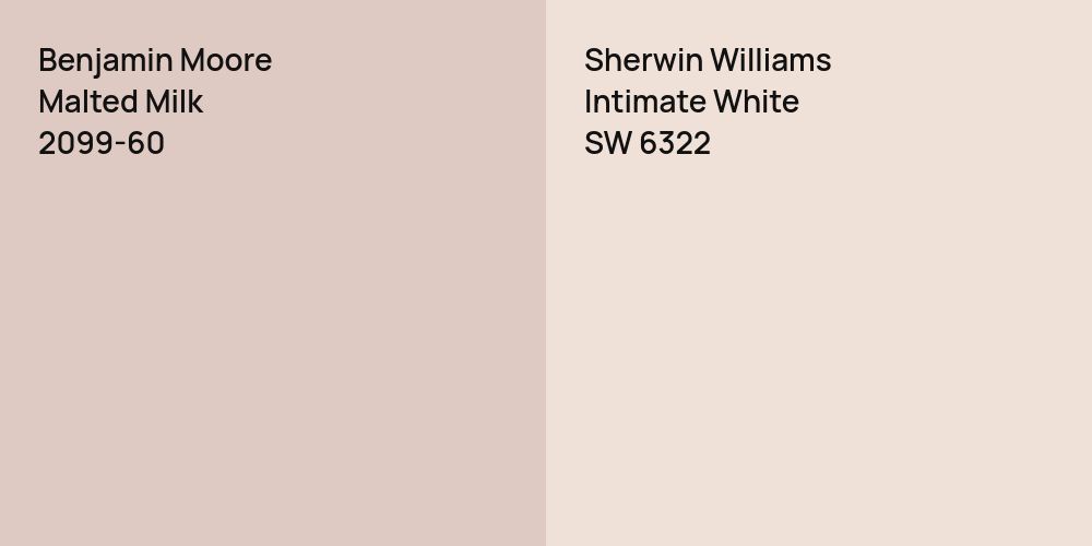 Benjamin Moore Malted Milk vs. Sherwin Williams Intimate White