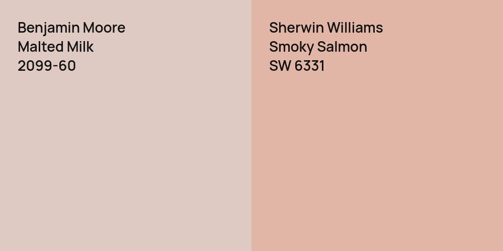 Benjamin Moore Malted Milk vs. Sherwin Williams Smoky Salmon