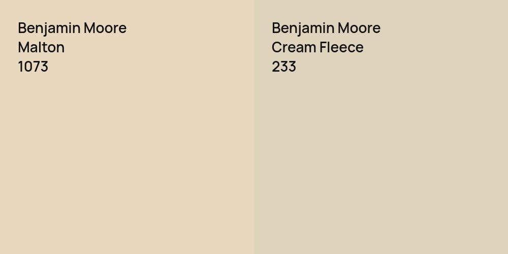 Benjamin Moore Malton vs. Benjamin Moore Cream Fleece