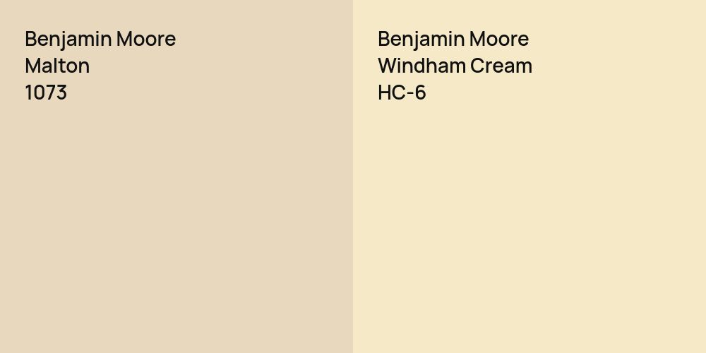 Benjamin Moore Malton vs. Benjamin Moore Windham Cream