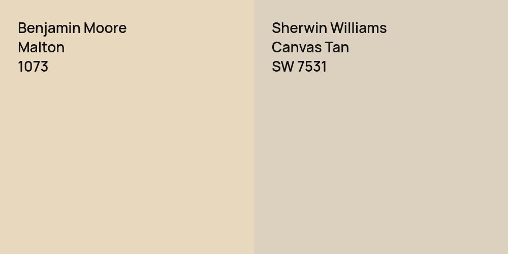 Benjamin Moore Malton vs. Sherwin Williams Canvas Tan