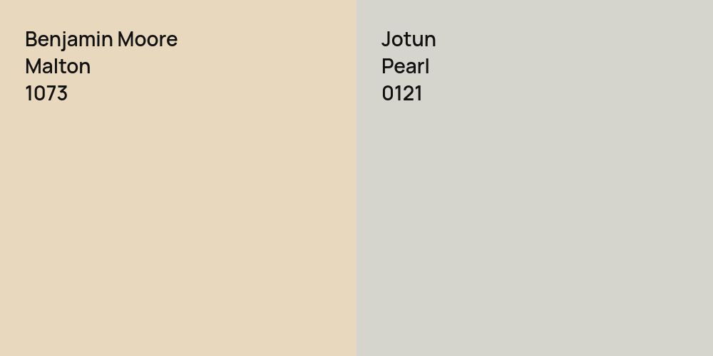 Benjamin Moore Malton vs. Jotun Pearl