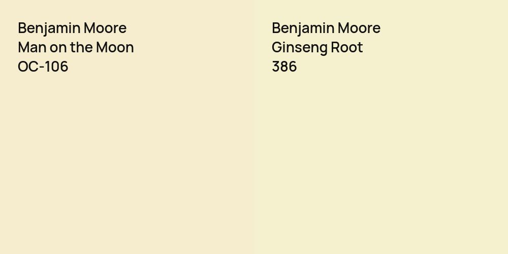 Benjamin Moore Man on the Moon vs. Benjamin Moore Ginseng Root