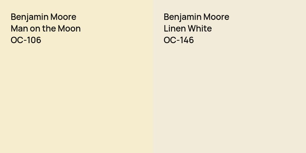 Benjamin Moore Man on the Moon vs. Benjamin Moore Linen White