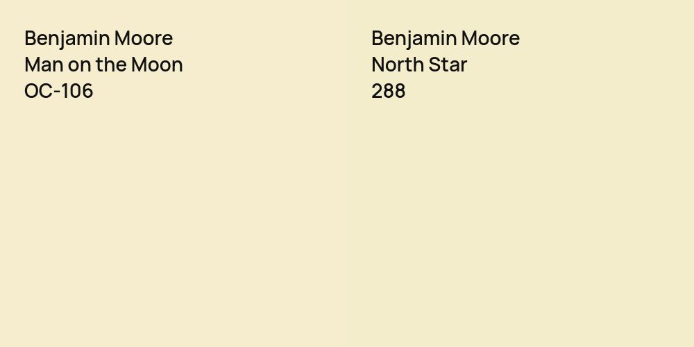 Benjamin Moore Man on the Moon vs. Benjamin Moore North Star