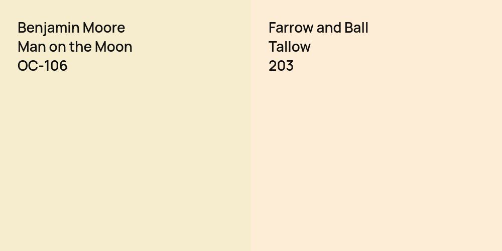 Benjamin Moore Man on the Moon vs. Farrow and Ball Tallow