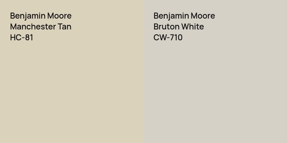 Benjamin Moore Manchester Tan vs. Benjamin Moore Bruton White