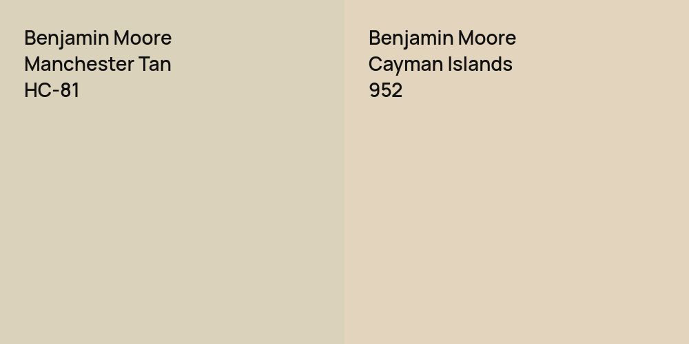 Benjamin Moore Manchester Tan vs. Benjamin Moore Cayman Islands