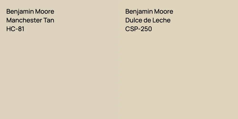 Benjamin Moore Manchester Tan vs. Benjamin Moore Dulce de Leche