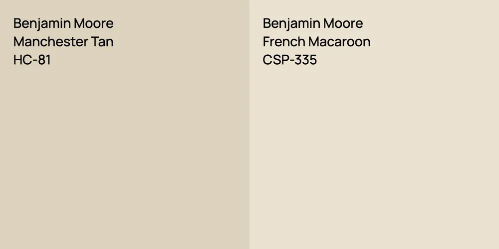 Benjamin Moore Manchester Tan vs. Benjamin Moore French Macaroon