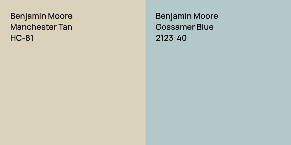 Benjamin Moore Manchester Tan vs. Benjamin Moore Gossamer Blue