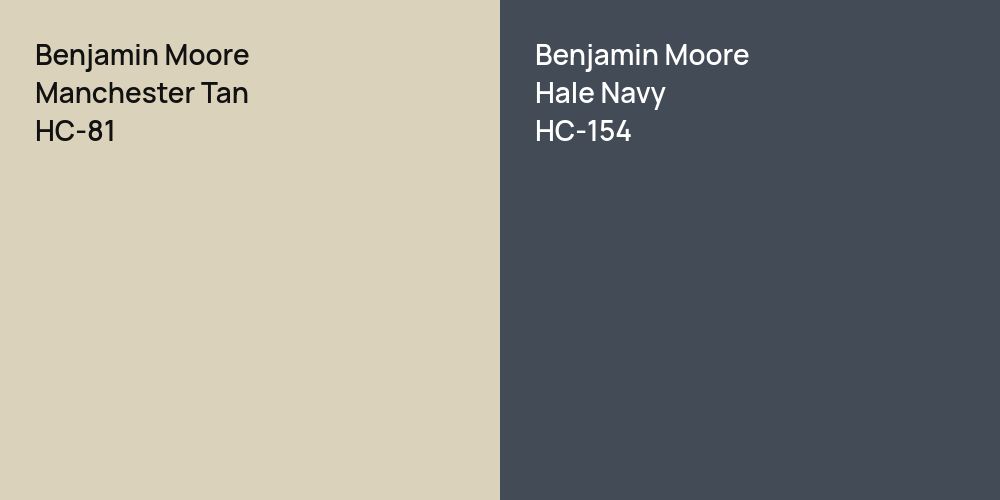 Benjamin Moore Manchester Tan vs. Benjamin Moore Hale Navy