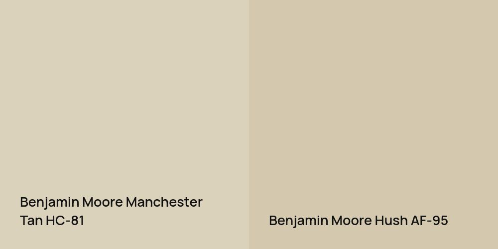 Benjamin Moore Manchester Tan vs. Benjamin Moore Hush