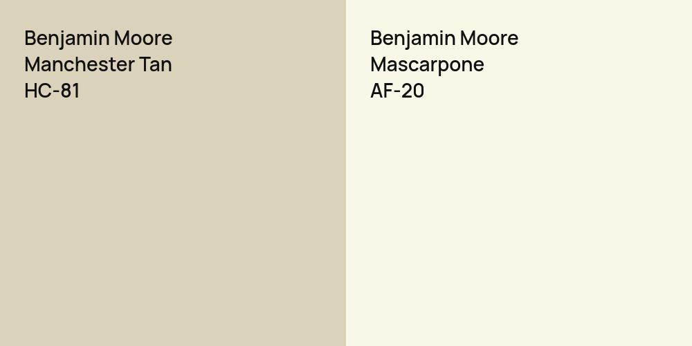 Benjamin Moore Manchester Tan vs. Benjamin Moore Mascarpone