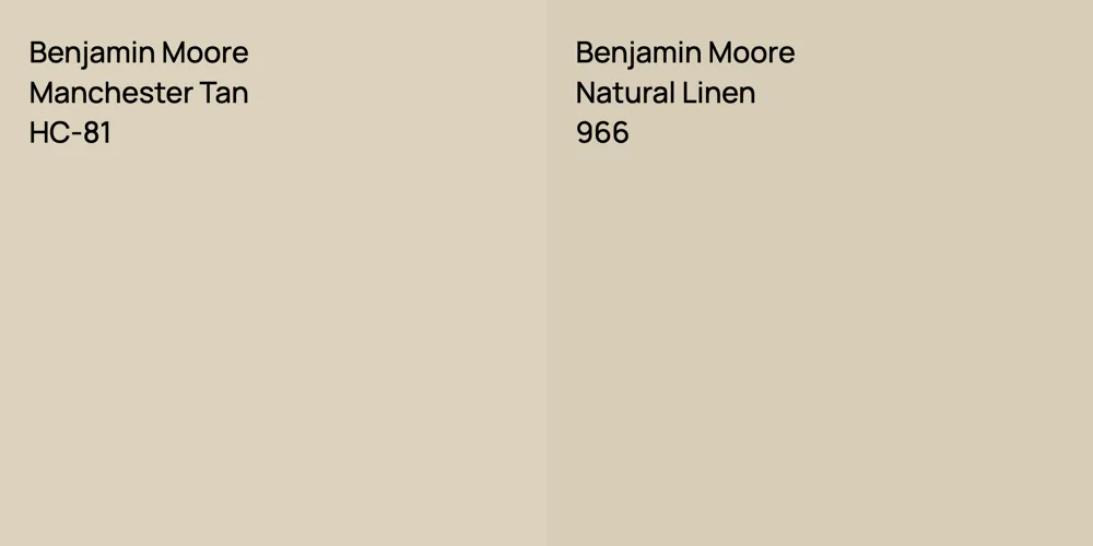 Benjamin Moore Manchester Tan vs. Benjamin Moore Natural Linen