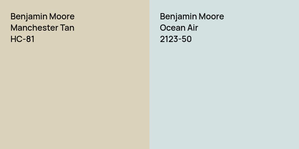 Benjamin Moore Manchester Tan vs. Benjamin Moore Ocean Air