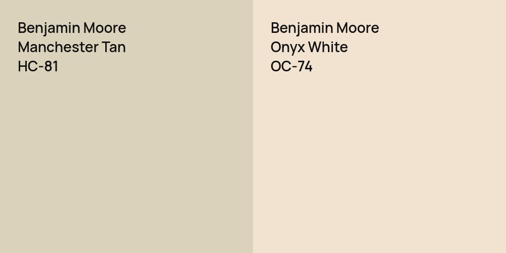 Benjamin Moore Manchester Tan vs. Benjamin Moore Onyx White