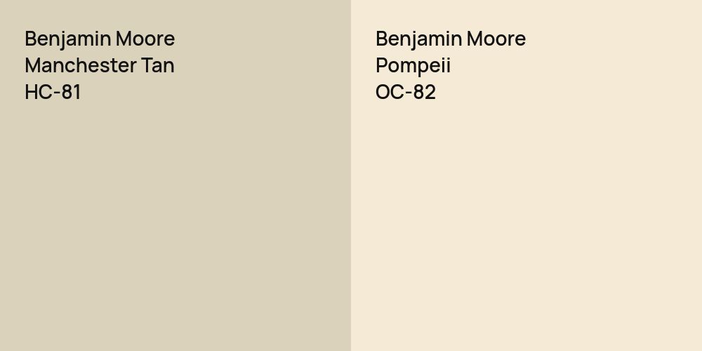 Benjamin Moore Manchester Tan vs. Benjamin Moore Pompeii