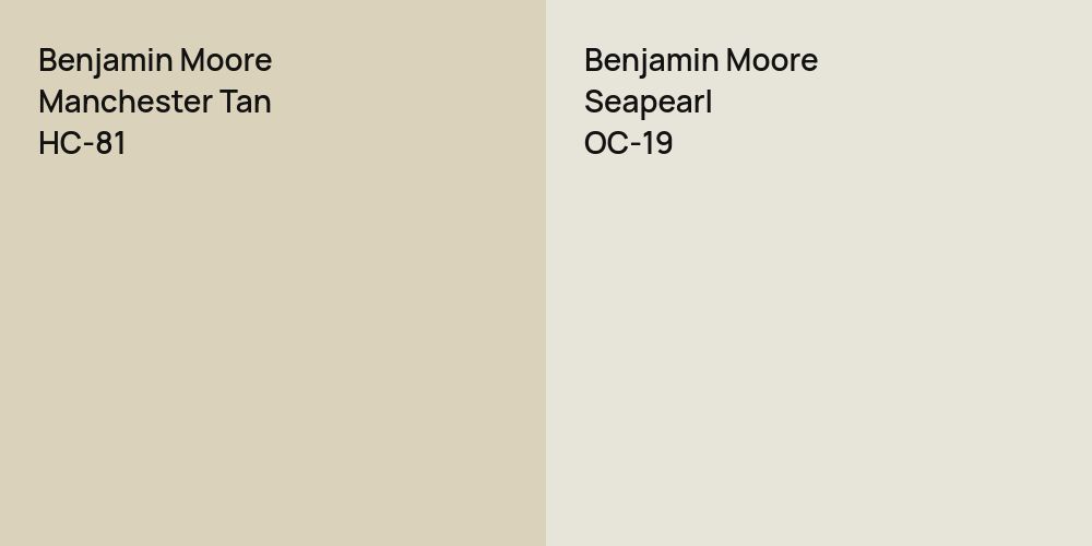 Benjamin Moore Manchester Tan vs. Benjamin Moore Seapearl