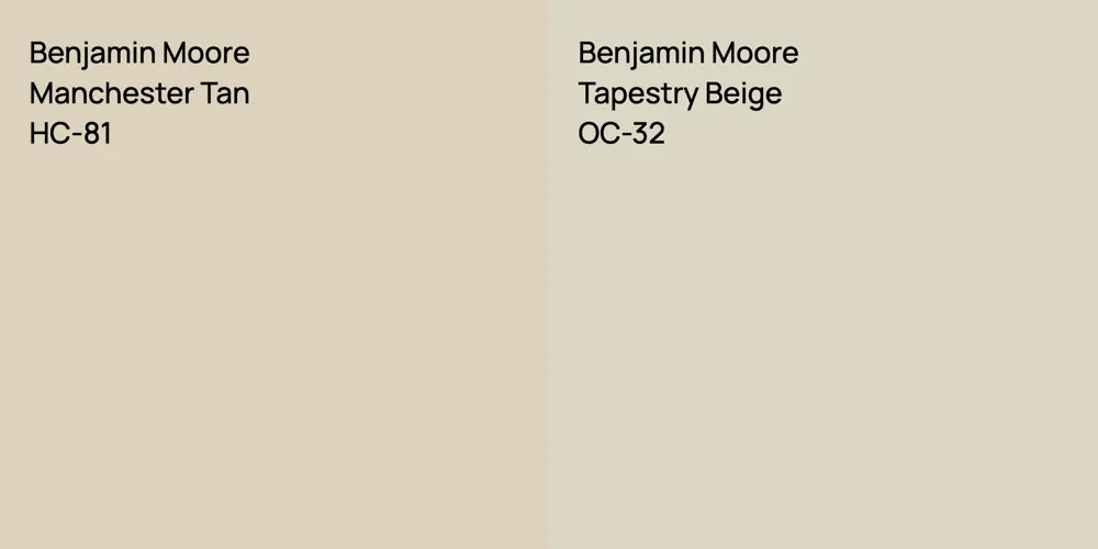 Benjamin Moore Manchester Tan vs. Benjamin Moore Tapestry Beige