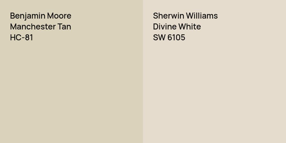 Benjamin Moore Manchester Tan vs. Sherwin Williams Divine White