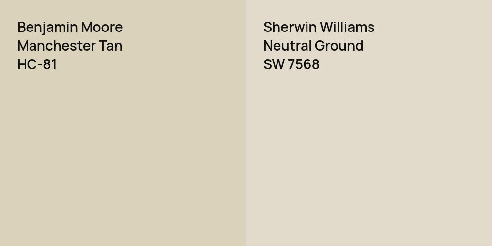 Benjamin Moore Manchester Tan vs. Sherwin Williams Neutral Ground