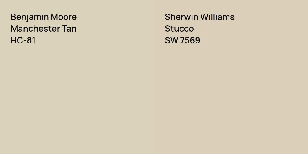 Benjamin Moore Manchester Tan vs. Sherwin Williams Stucco