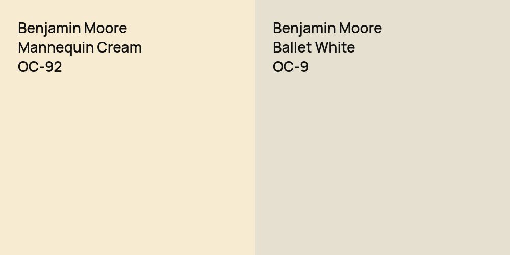 Benjamin Moore Mannequin Cream vs. Benjamin Moore Ballet White