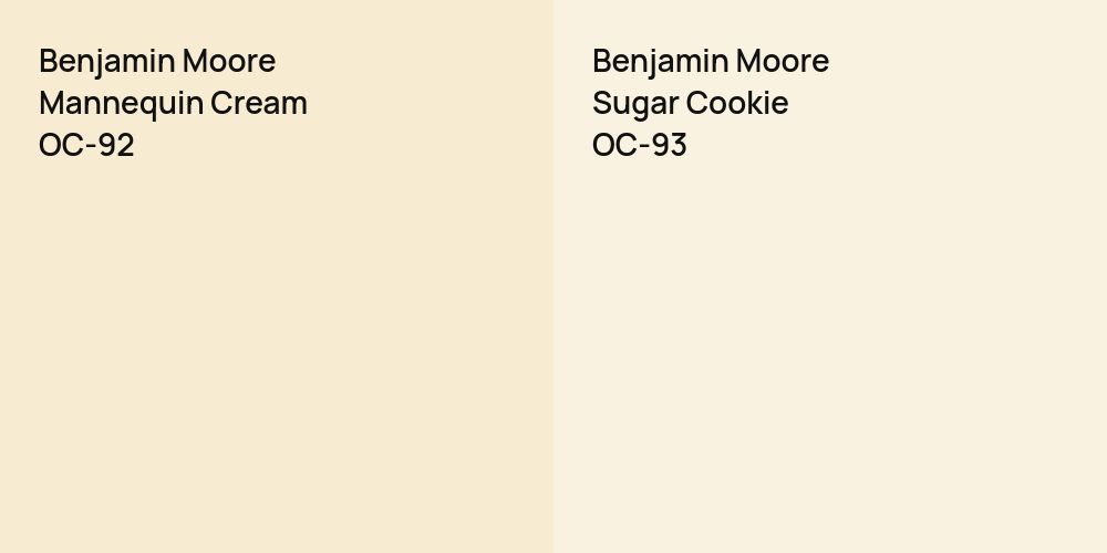 Benjamin Moore Mannequin Cream vs. Benjamin Moore Sugar Cookie