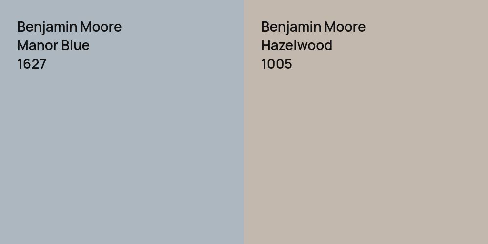 Benjamin Moore Manor Blue vs. Benjamin Moore Hazelwood