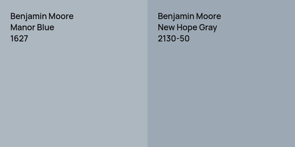 Benjamin Moore Manor Blue vs. Benjamin Moore New Hope Gray