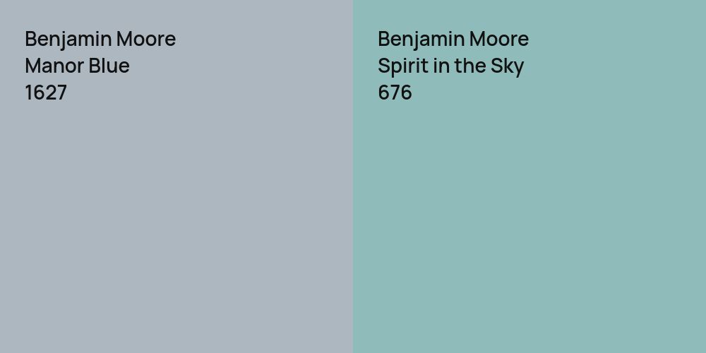 Benjamin Moore Manor Blue vs. Benjamin Moore Spirit in the Sky