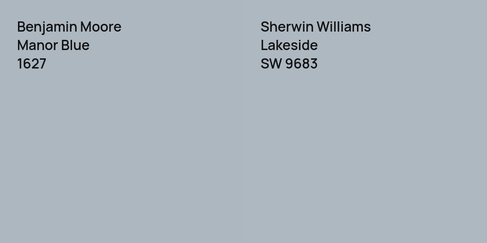 Benjamin Moore Manor Blue vs. Sherwin Williams Lakeside