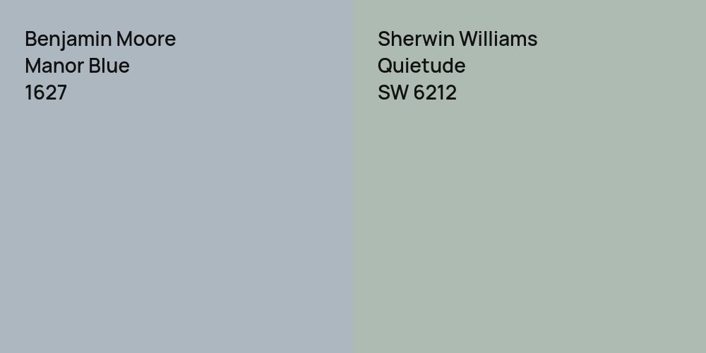 Benjamin Moore Manor Blue vs. Sherwin Williams Quietude