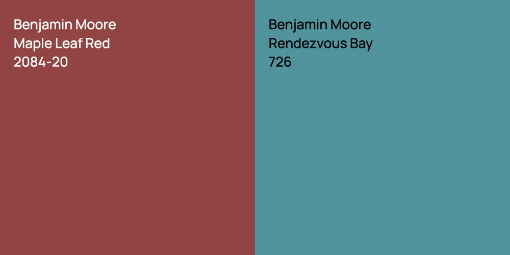 Benjamin Moore Maple Leaf Red vs. Benjamin Moore Rendezvous Bay