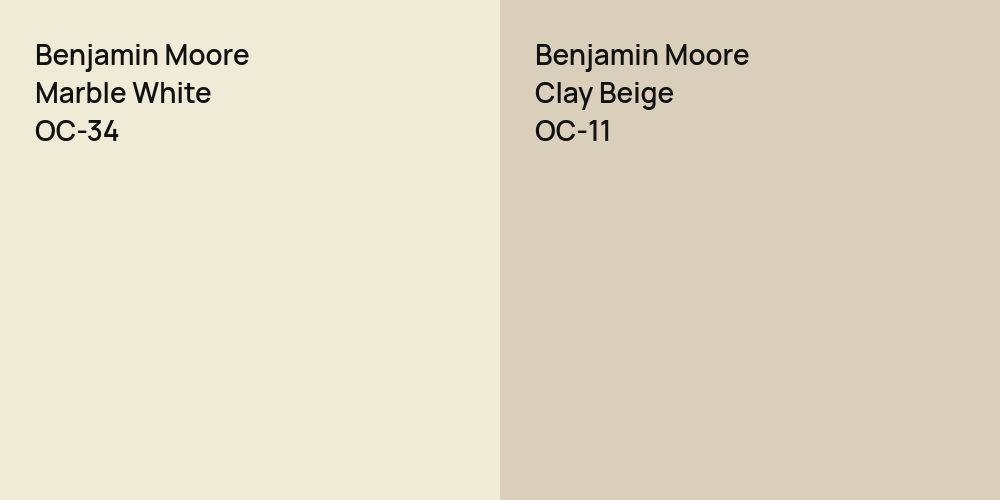 Benjamin Moore Marble White vs. Benjamin Moore Clay Beige