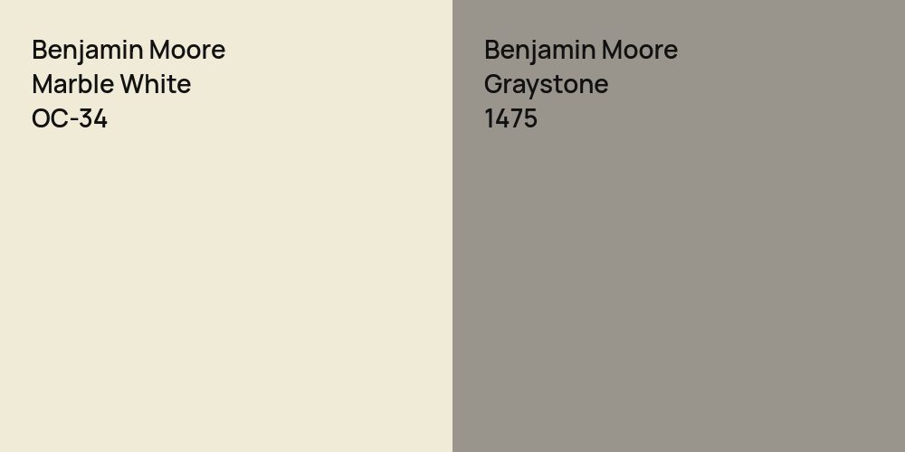 Benjamin Moore Marble White vs. Benjamin Moore Graystone