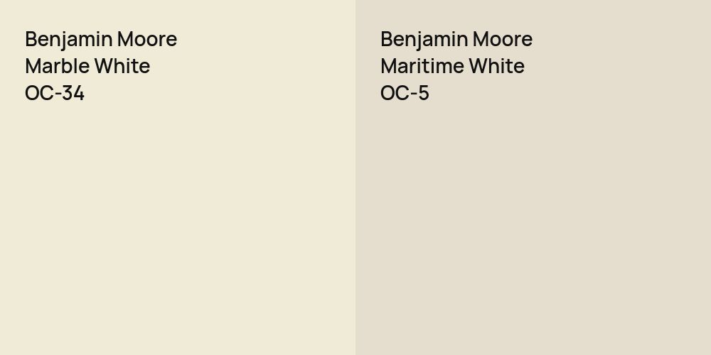 Benjamin Moore Marble White vs. Benjamin Moore Maritime White