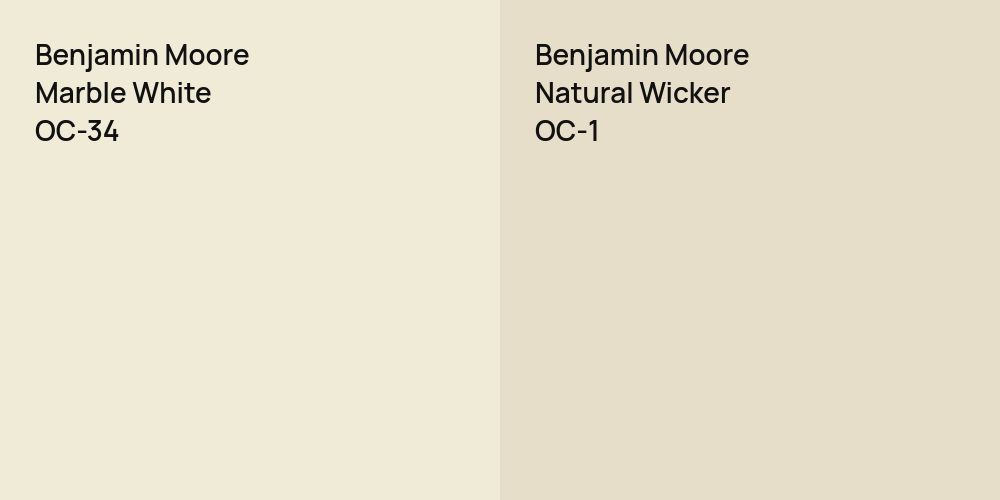 Benjamin Moore Marble White vs. Benjamin Moore Natural Wicker