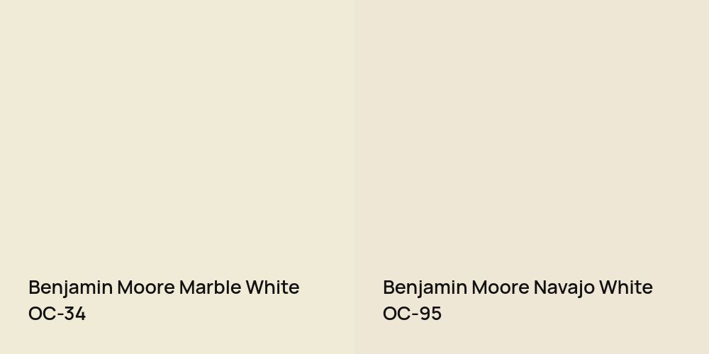 Benjamin Moore Marble White vs. Benjamin Moore Navajo White