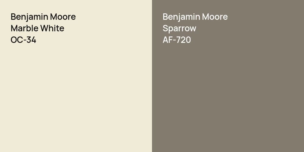 Benjamin Moore Marble White vs. Benjamin Moore Sparrow