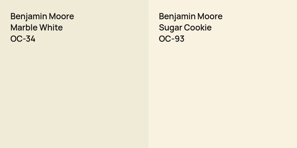 Benjamin Moore Marble White vs. Benjamin Moore Sugar Cookie