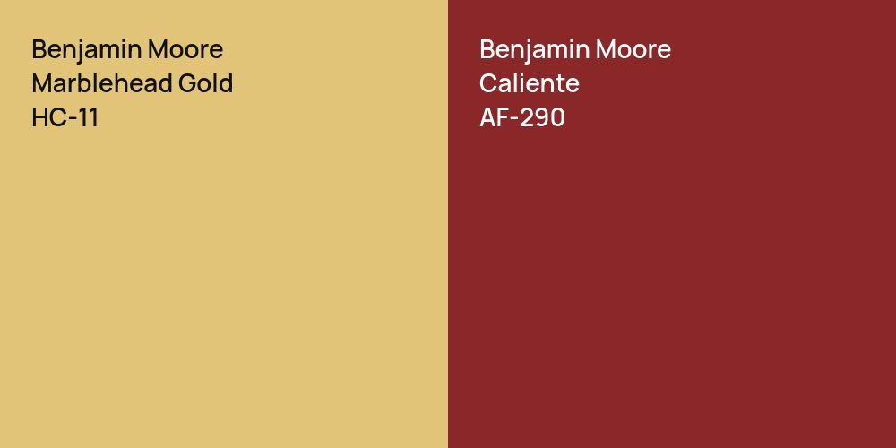 Benjamin Moore Marblehead Gold vs. Benjamin Moore Caliente