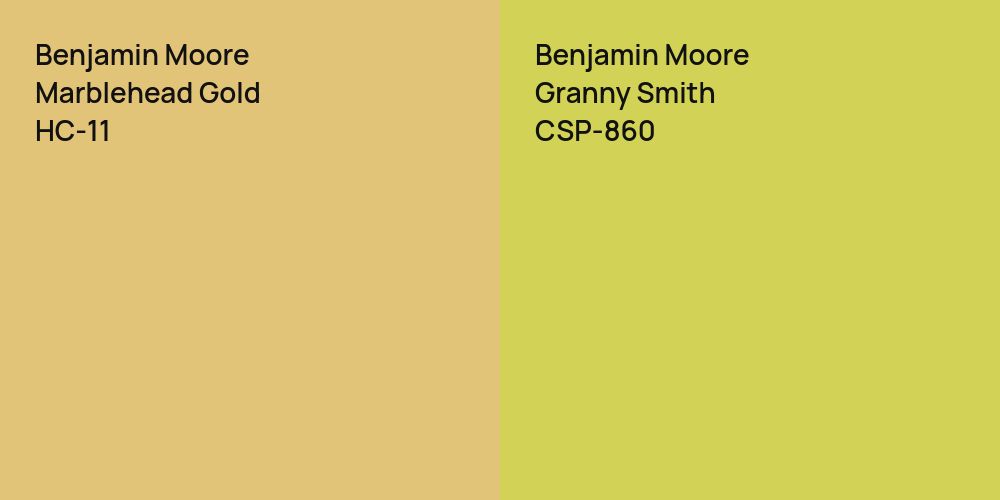 Benjamin Moore Marblehead Gold vs. Benjamin Moore Granny Smith